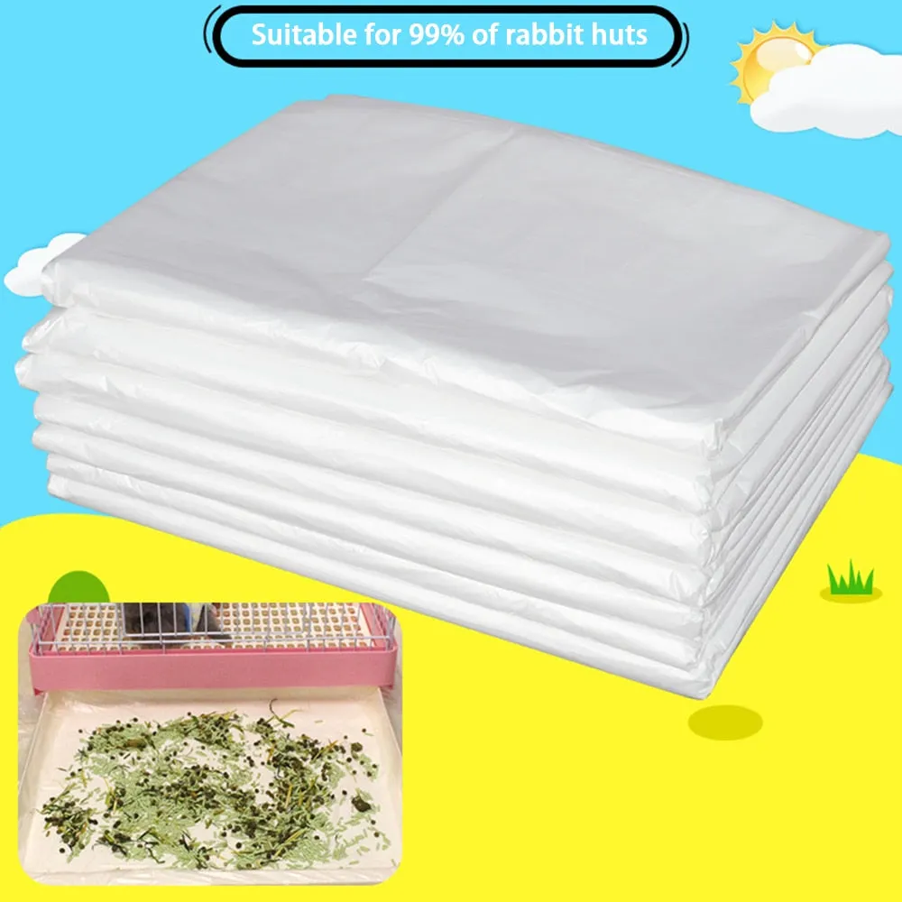 30PCS Thicken Pet Tray Disposable PE Films Rabbit Litter Mat Cage Tray Cover Cage Chassis Film Cover Toilet Large Changing Pad