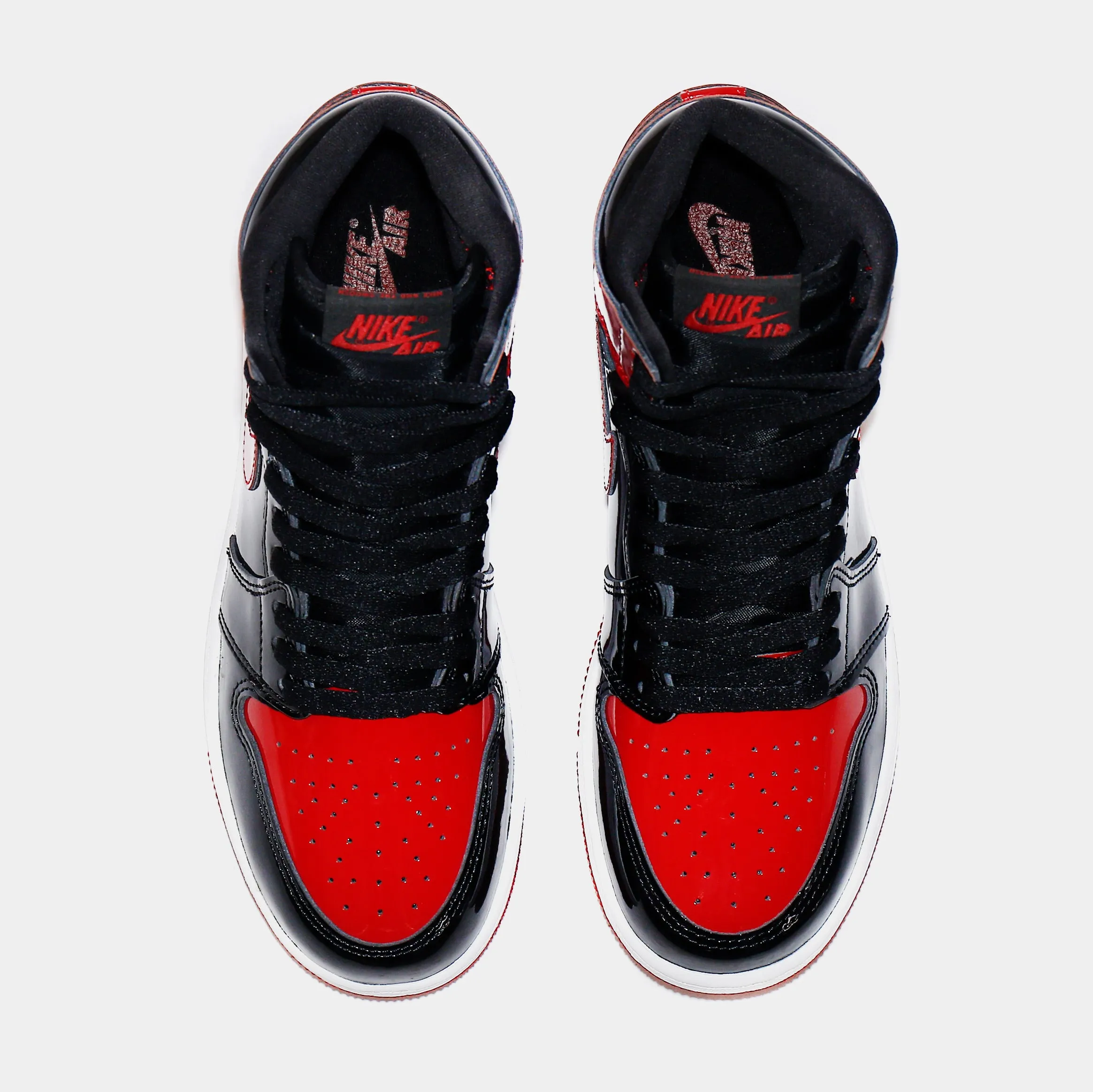 Air Jordan 1 High OG Patent Bred Grade School Lifestyle Shoes (Black/White/Varsity Red) Limit One Per Customer