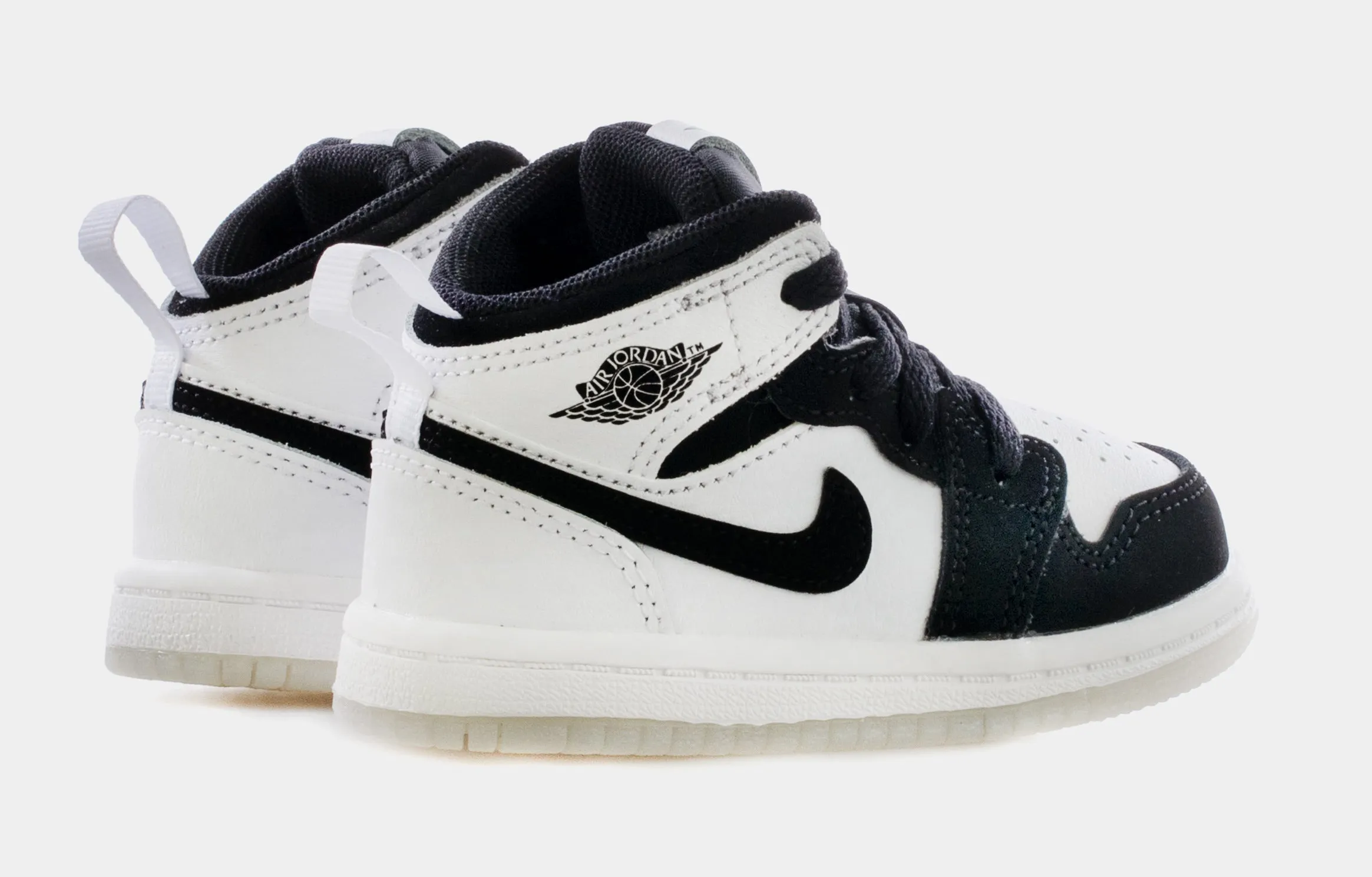 Air Jordan 1 Mid Diamond Infant Toddler Lifestyle Shoes (Black/White)