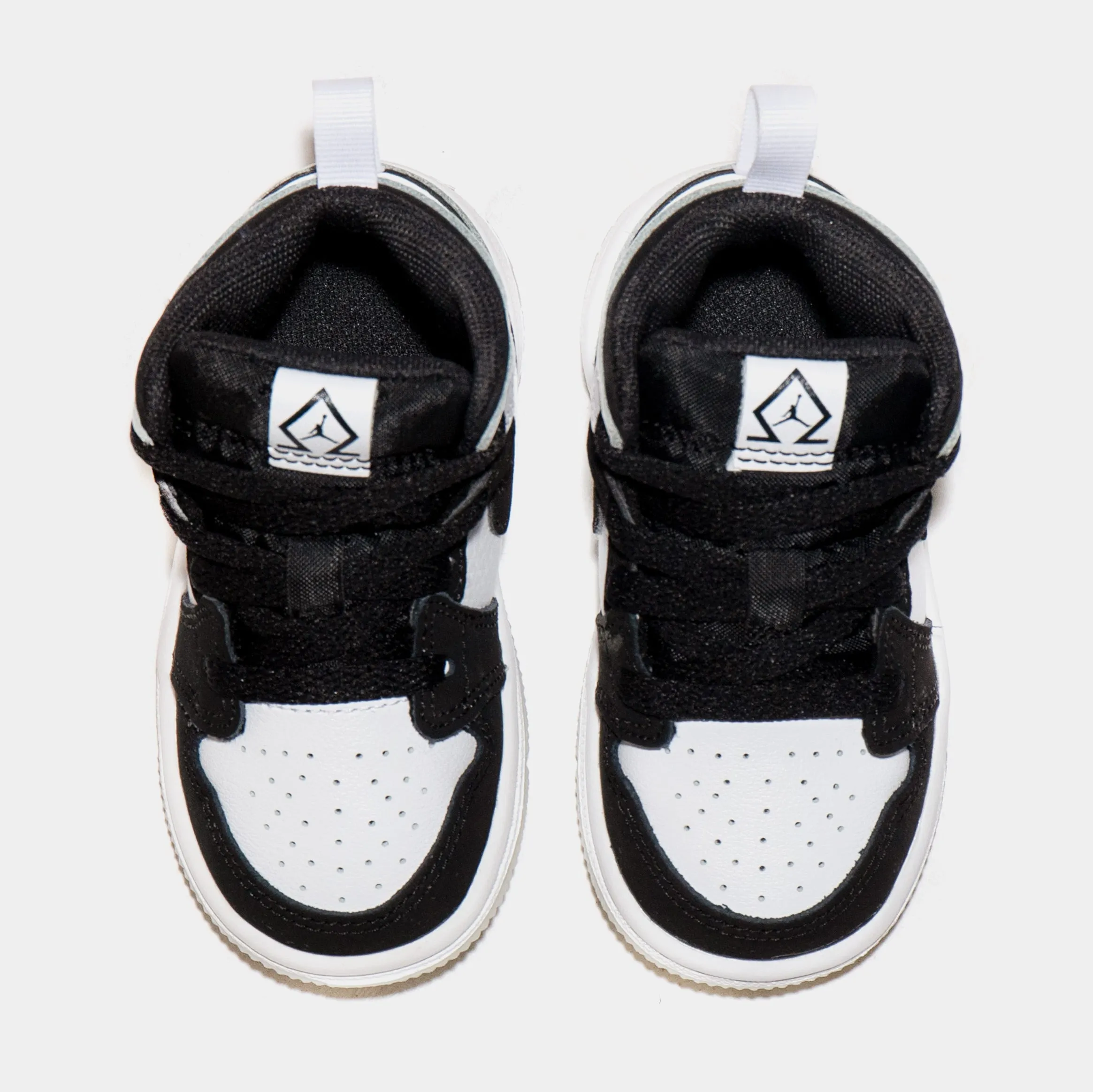 Air Jordan 1 Mid Diamond Infant Toddler Lifestyle Shoes (Black/White)