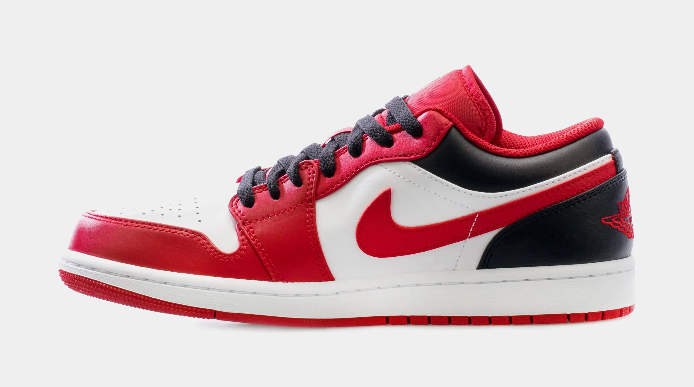 Air Jordan 1 Retro Low Reverse Black Toe Mens Lifestyle Shoes (Black/Red) Free Shipping