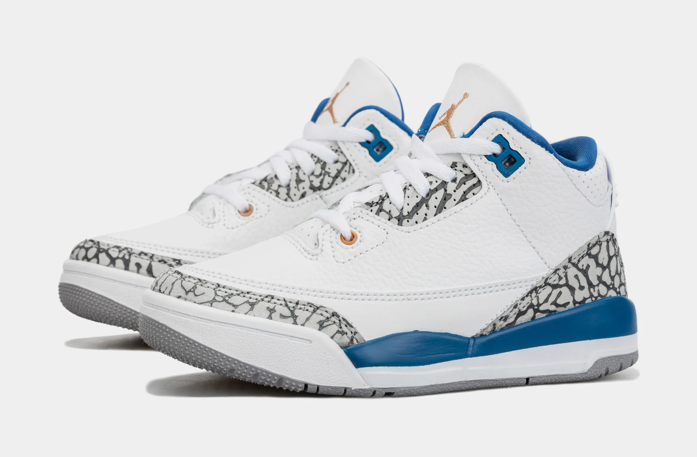 Air Jordan 3 Retro Wizards True Blue Preschool Lifestyle Shoes (White/Blue)