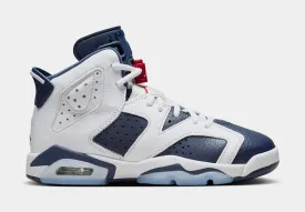 Air Jordan 6 Retro White and Midnight Navy Grade School Lifestyle Shoes (White/Varsity Red/Midnight Navy)