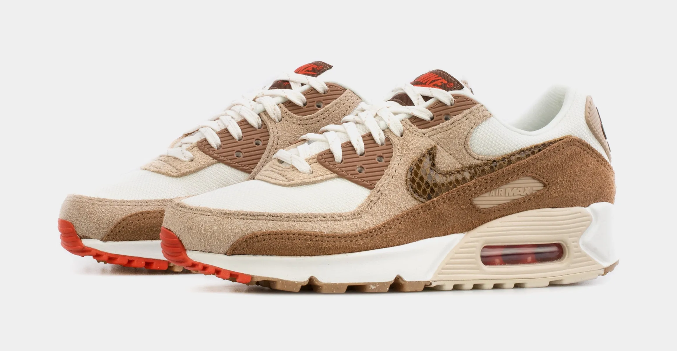 Air Max 90 SE Snakeskin Swoosh Womens Lifestyle Shoes (Brown)