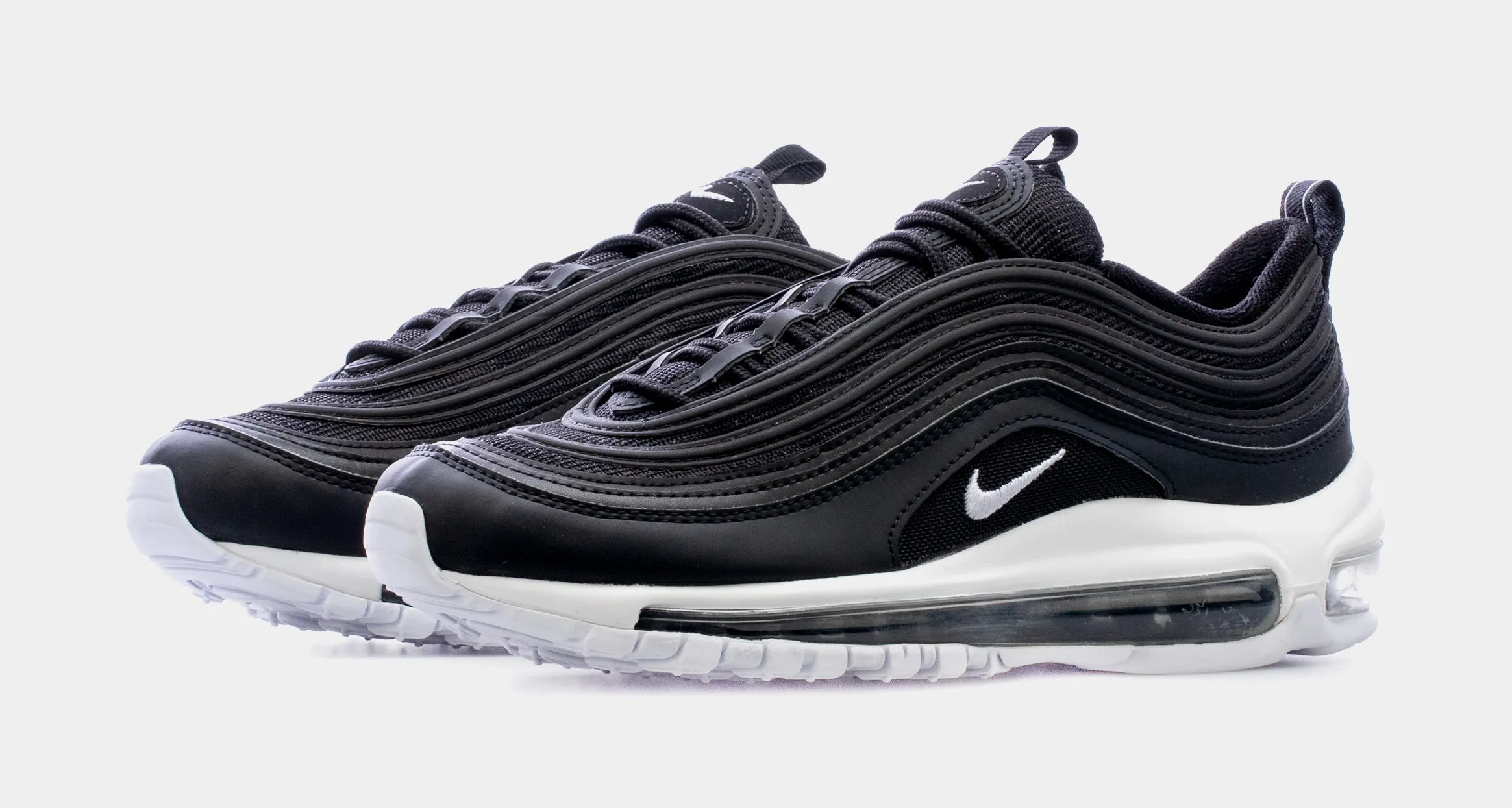 Air Max 97 Grade School Running Shoes (Black/White)