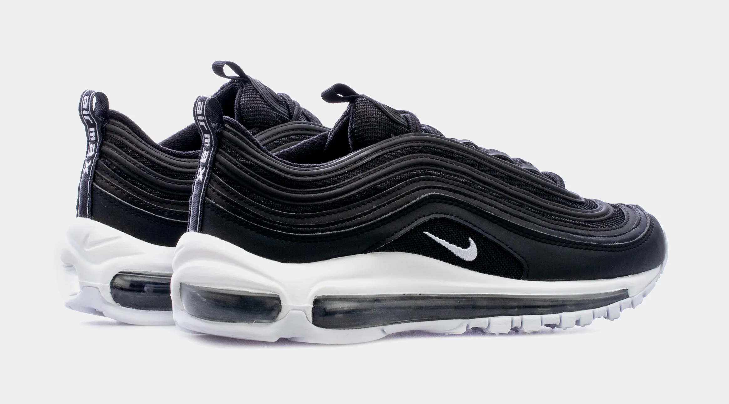 Air Max 97 Grade School Running Shoes (Black/White)