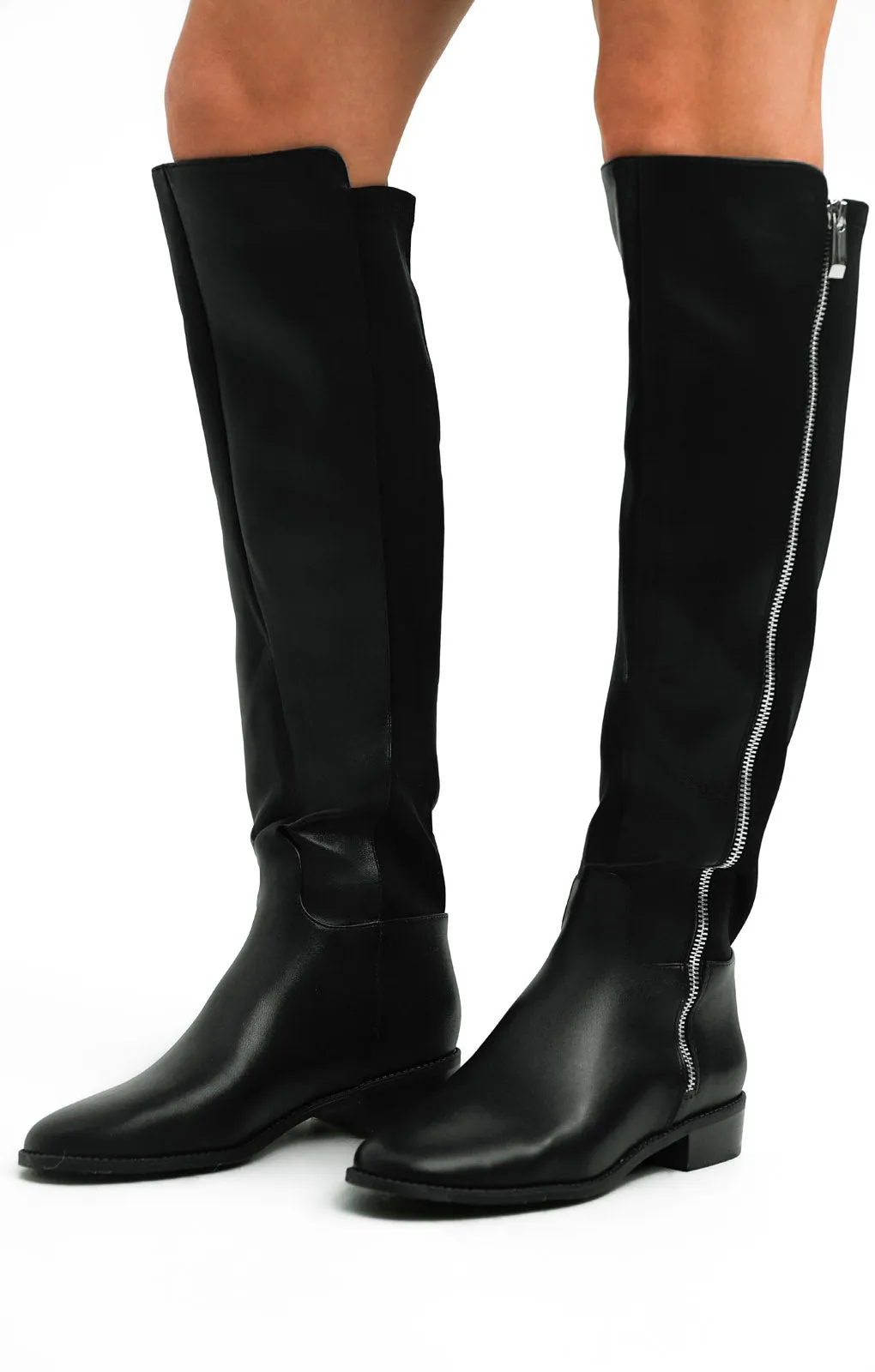 ALDO Aahliyah Flat Knee Boots In Black