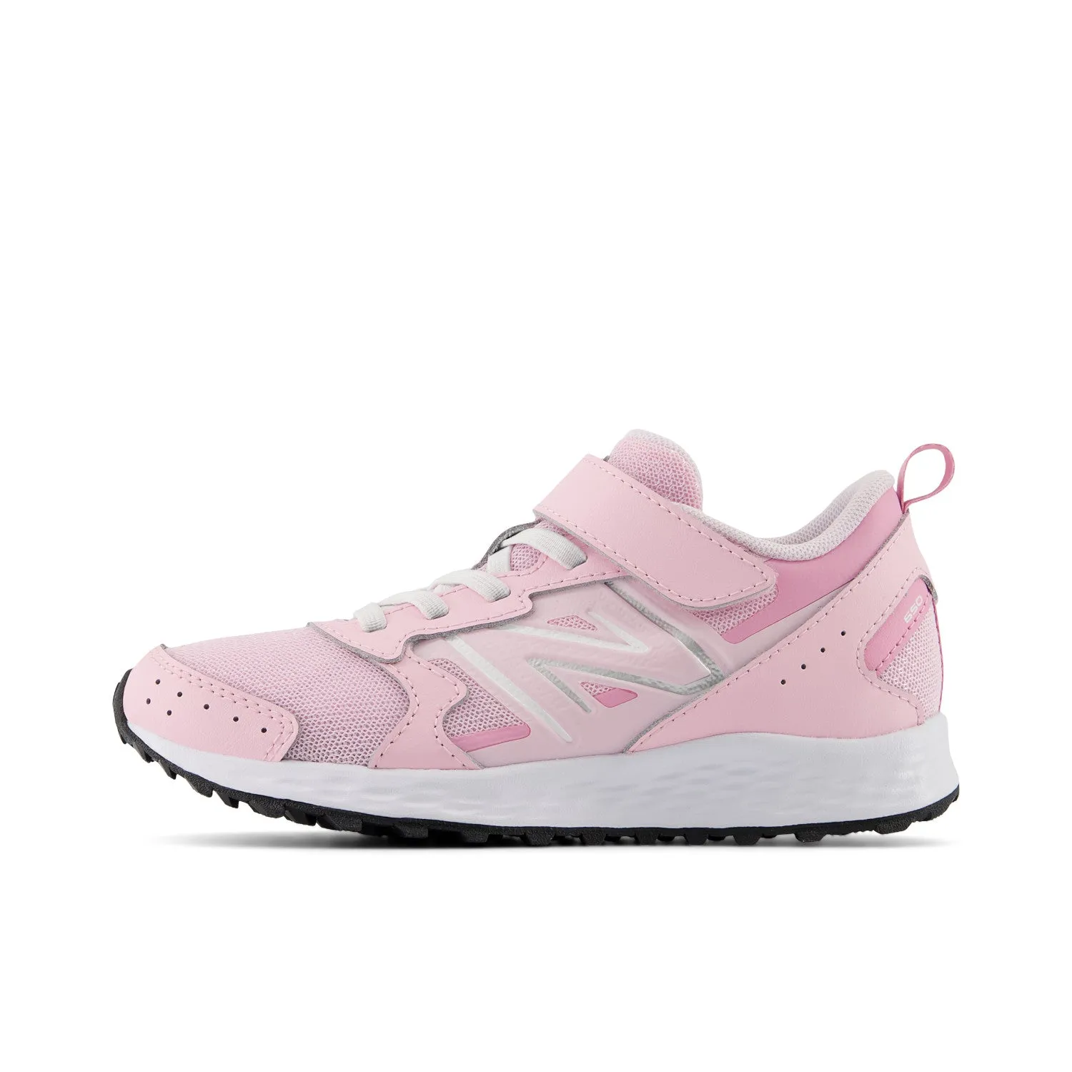 Big & Little Kid's New Balance Fresh Foam 650 Bungee Lace with Top Strap Color: Light Raspberry with Pink Sugar