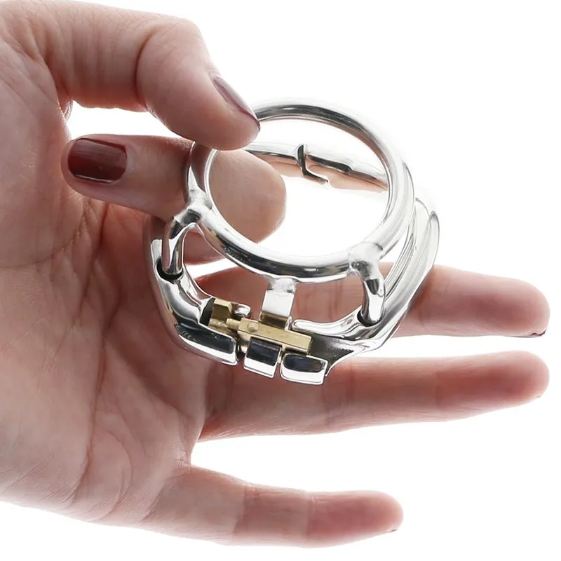 Chastity Training ring - Flat - Locking Double Cock ring