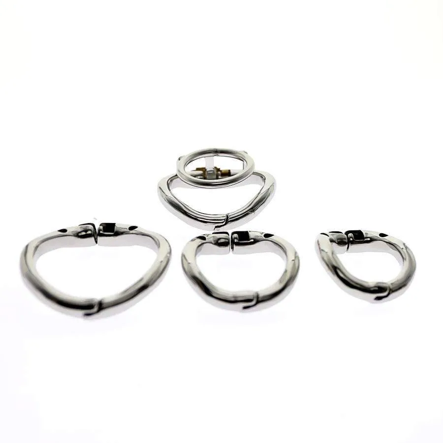 Chastity Training ring - Flat - Locking Double Cock ring