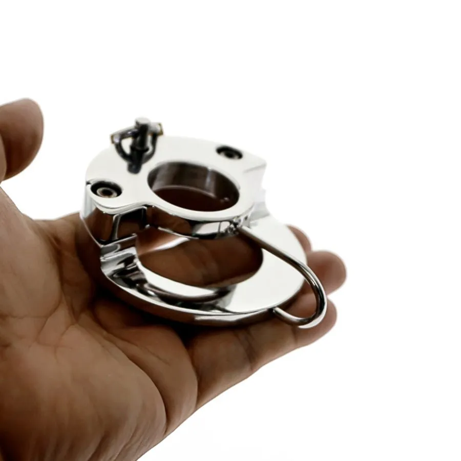 Chastity Training ring - Flat - Locking Double Cock ring