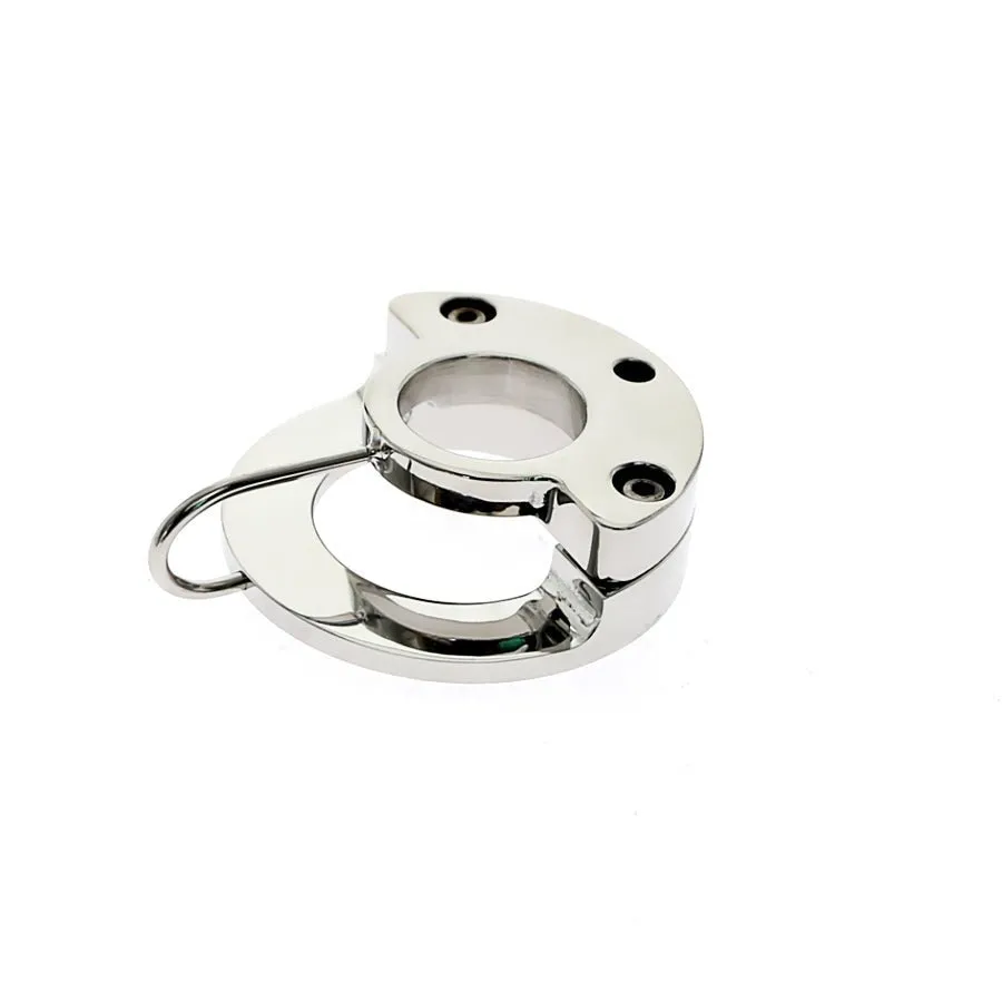 Chastity Training ring - Flat - Locking Double Cock ring