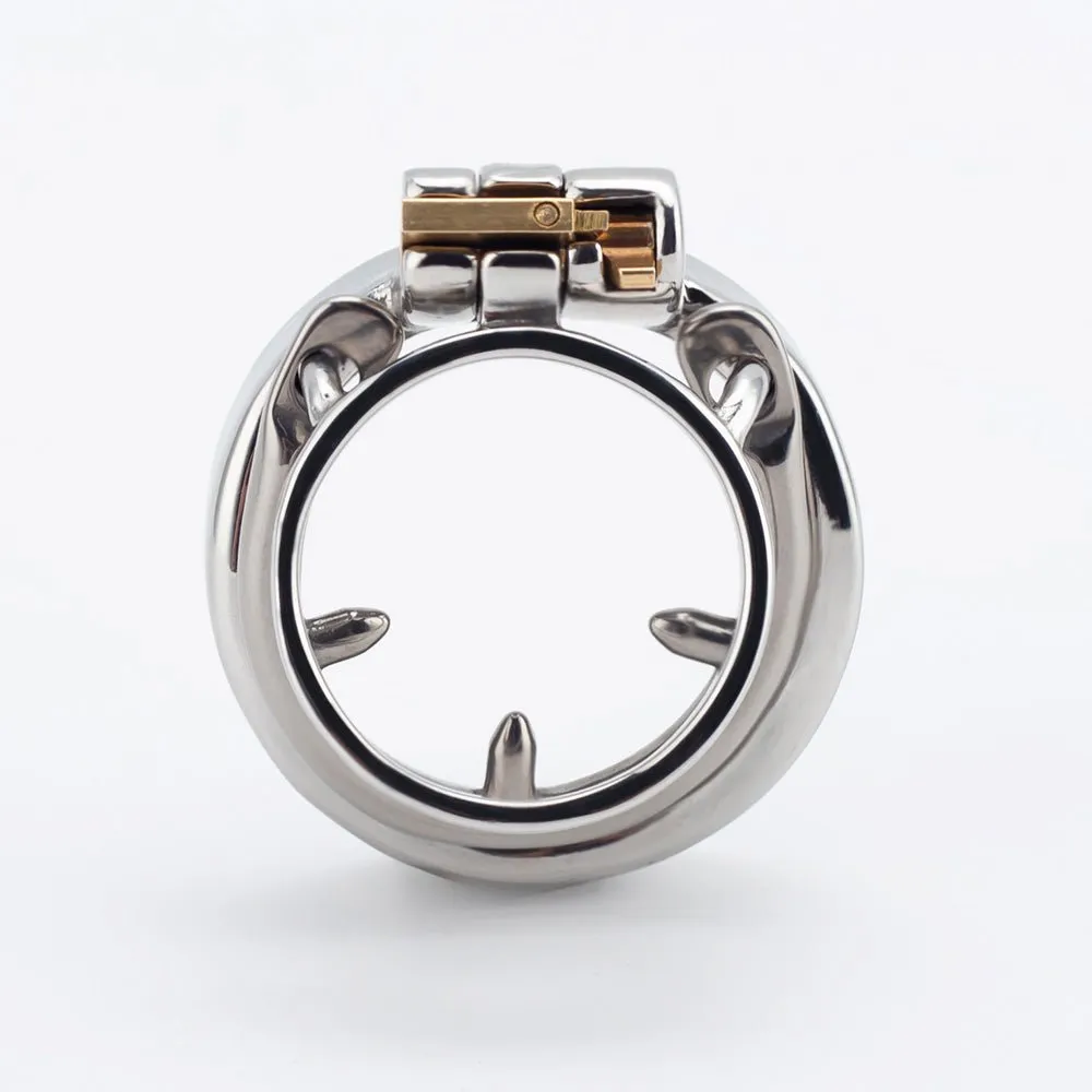 Chastity Training ring - Flat - Locking Double Cock ring