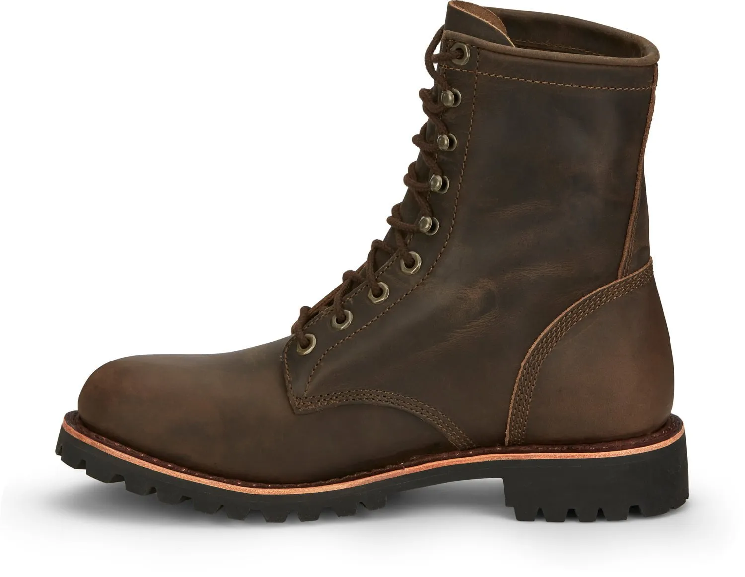 Chippewa Mens Classic 2.0 8in Lace Up Chocolate Apache Leather Work Boots