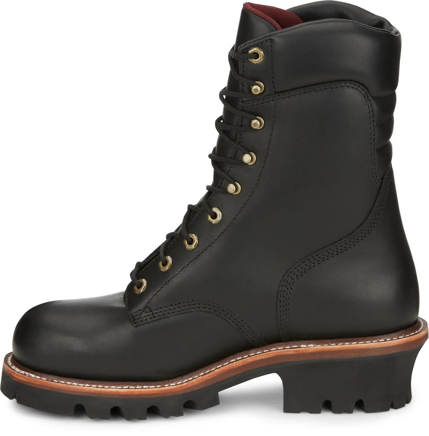 Chippewa Mens Super DNA 9in WP Steel Toe 400G Oiled Black Leather Work Boots