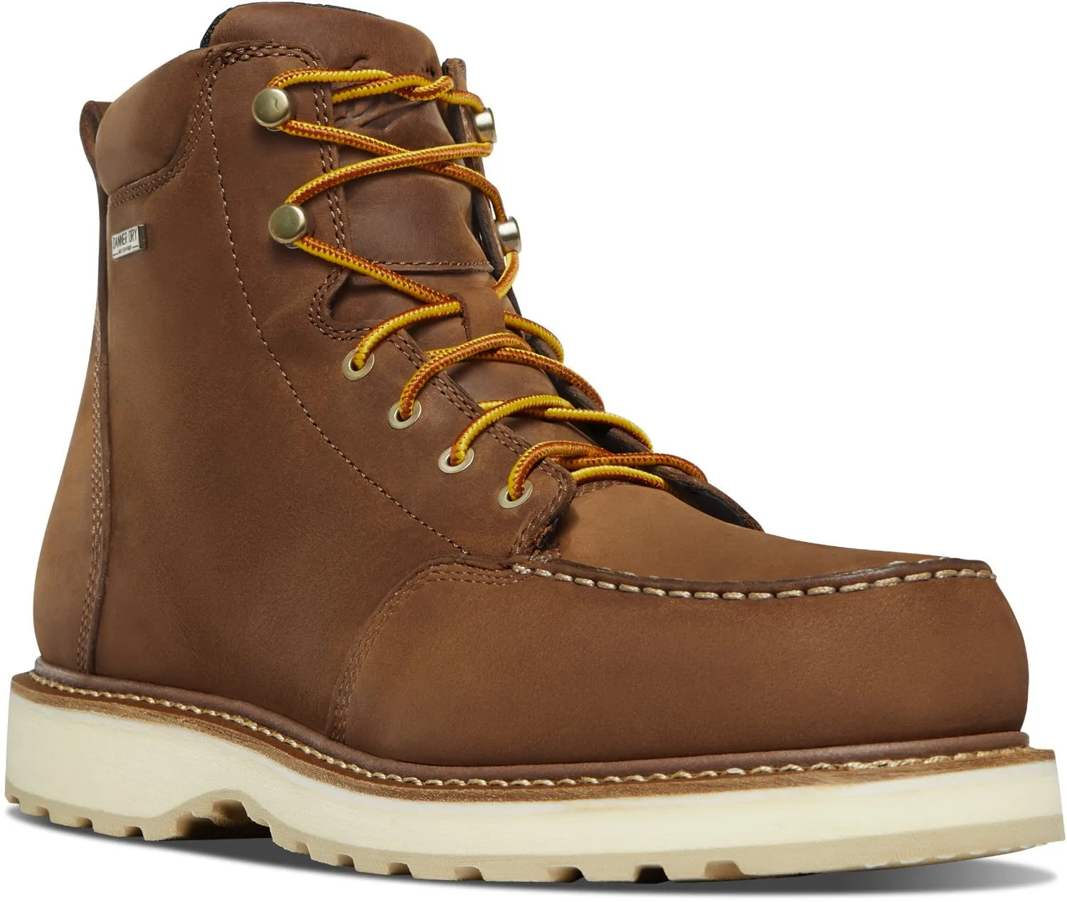 Danner Mens Cedar River Moc Toe 6in Brown Leather Work Boots