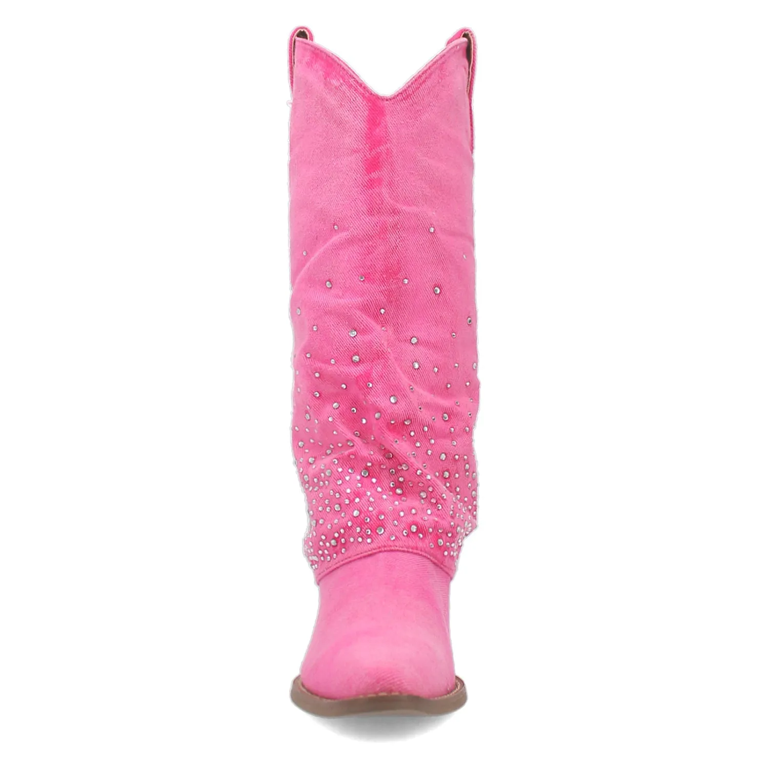 Dingo Womens Eye Candy Pink Denim Cowboy Boots