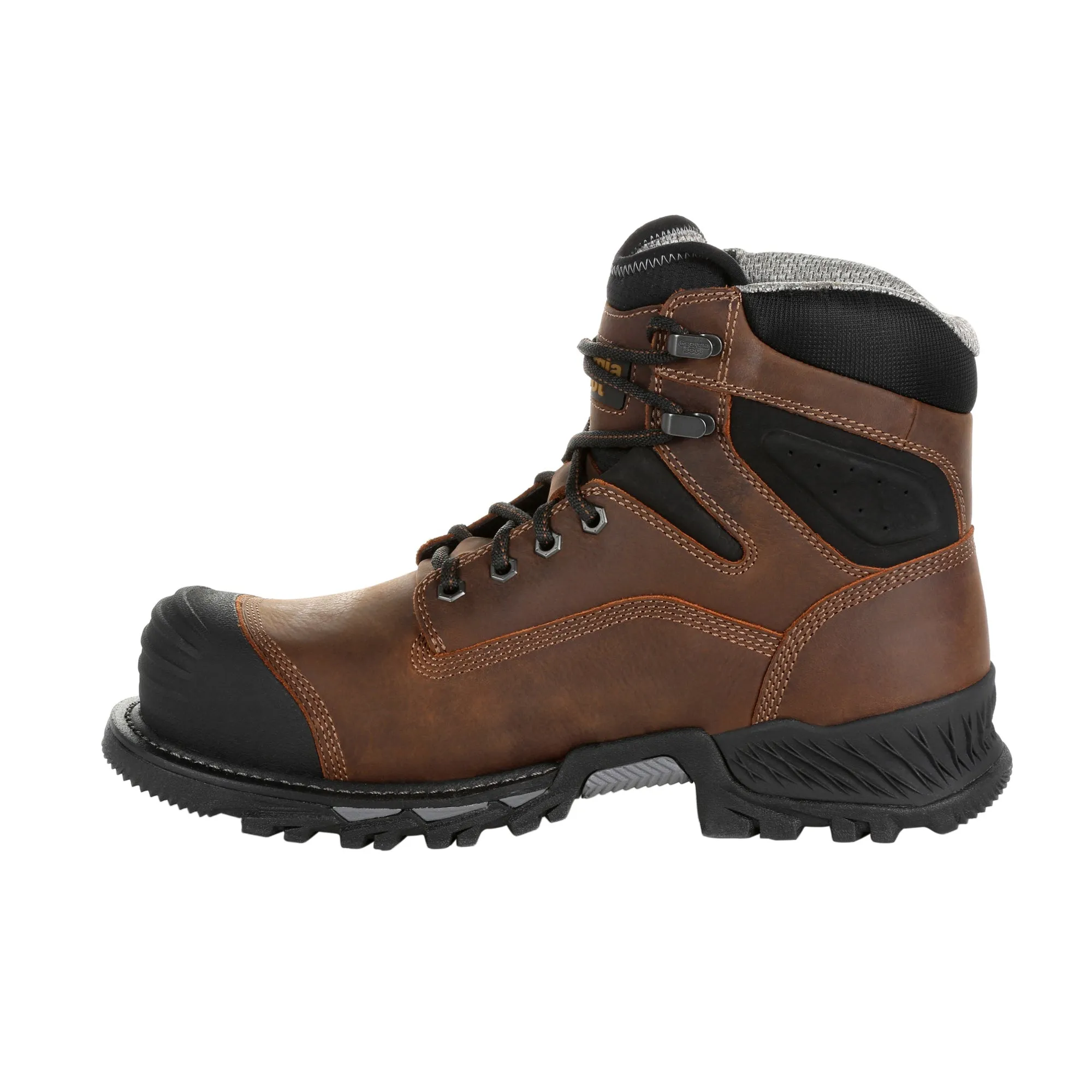 Georgia Mens Black/Brown Leather Rumbler CT WP Work Boots