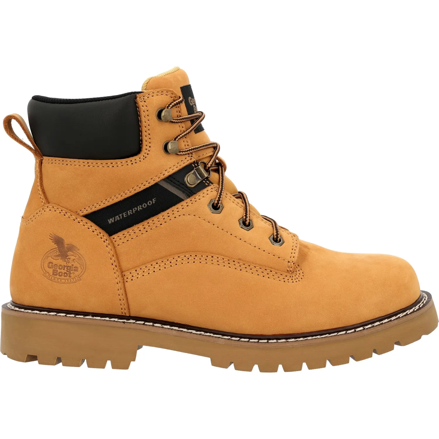 Georgia Mens Core 37 Steel Toe WP Wheat Leather Work Boots