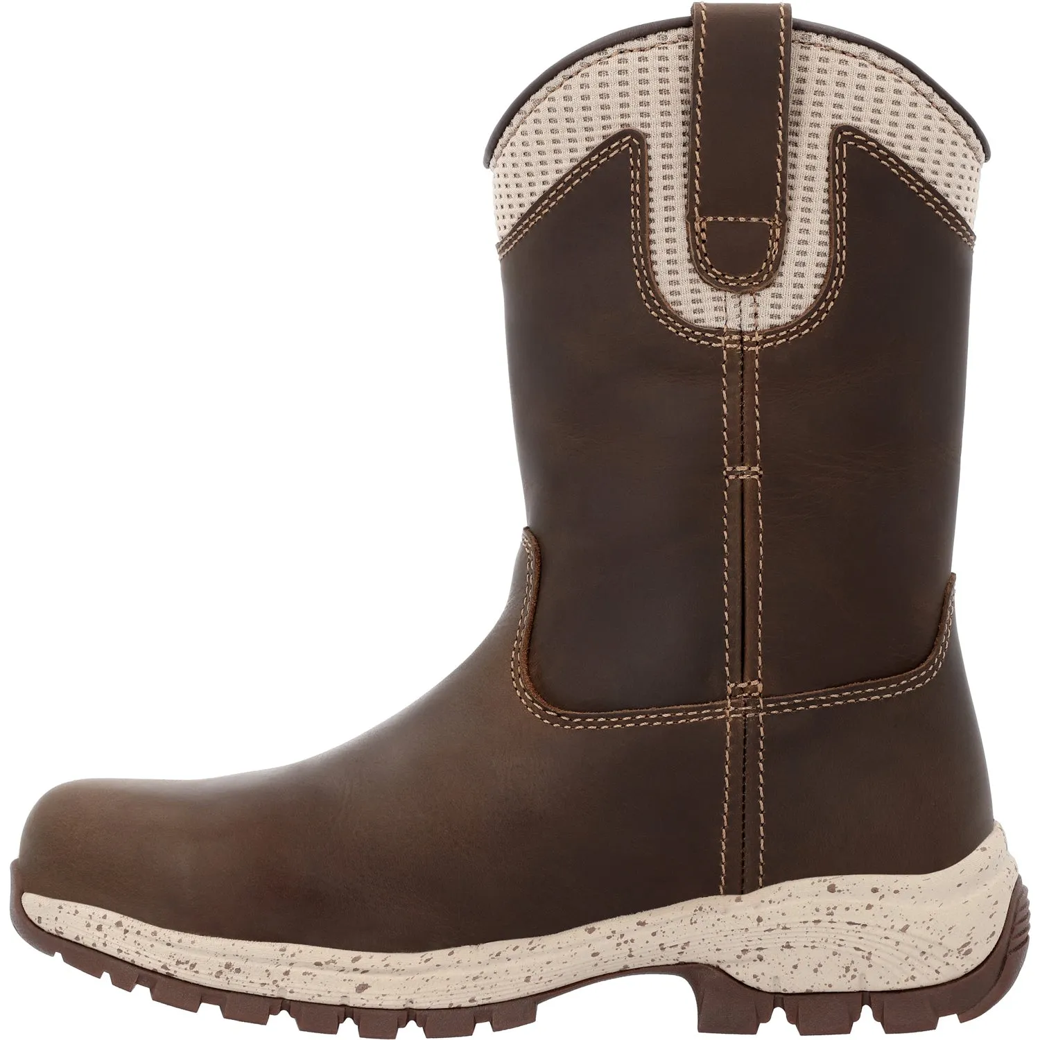 Georgia Mens Eagle Trail Pull-On AT Brown Leather Work Boots