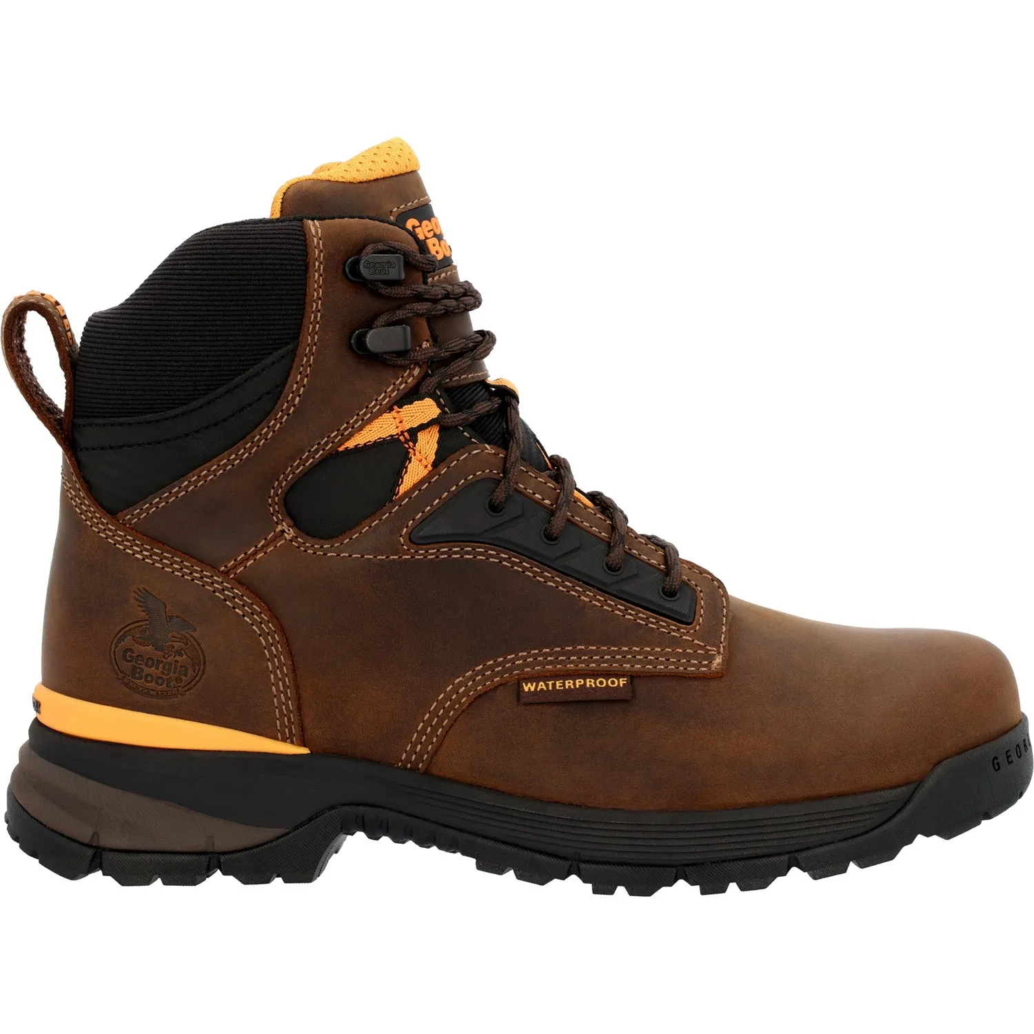 Georgia Mens TBD Waterproof AT Brown Leather Work Boots