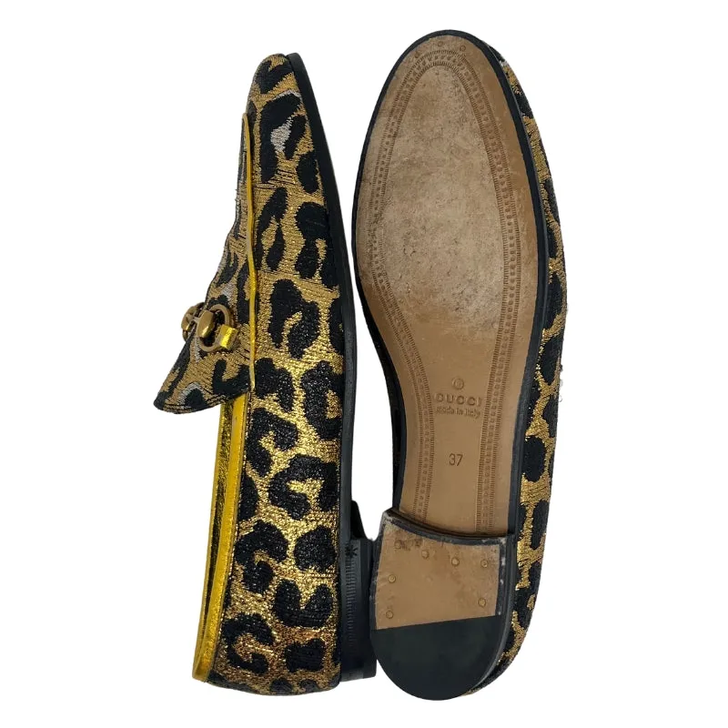 Gucci Metallic Animal Print Horsebit Loafers