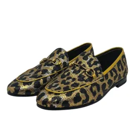 Gucci Metallic Animal Print Horsebit Loafers