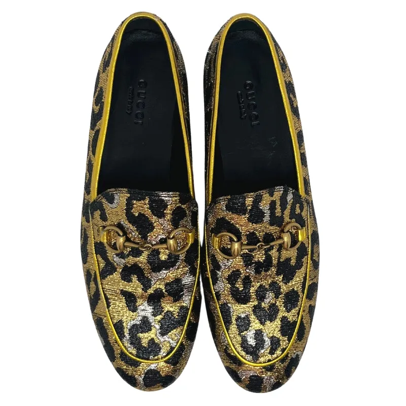 Gucci Metallic Animal Print Horsebit Loafers