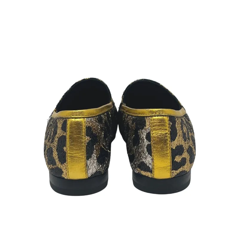 Gucci Metallic Animal Print Horsebit Loafers