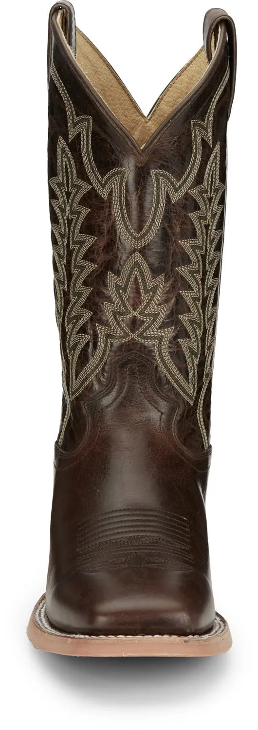 Justin Mens Lyle Umber Leather Cowboy Boots