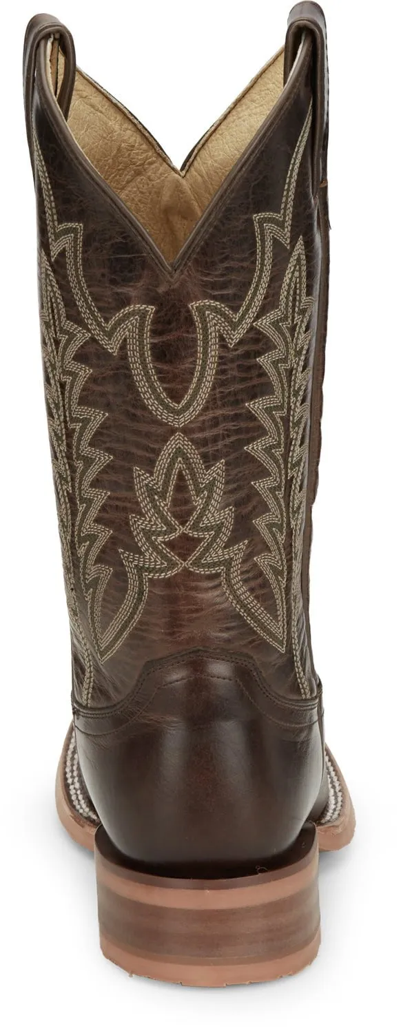 Justin Mens Lyle Umber Leather Cowboy Boots