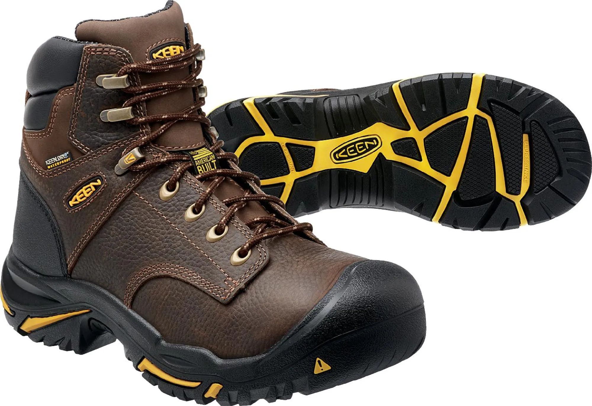 Keen Utility Cascade Brown Mens Mt Vernon 6in WP Nubuck Work Boots