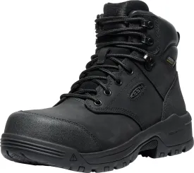 Keen Utility Mens Evanston 6in WP CT Black Leather Work Boots