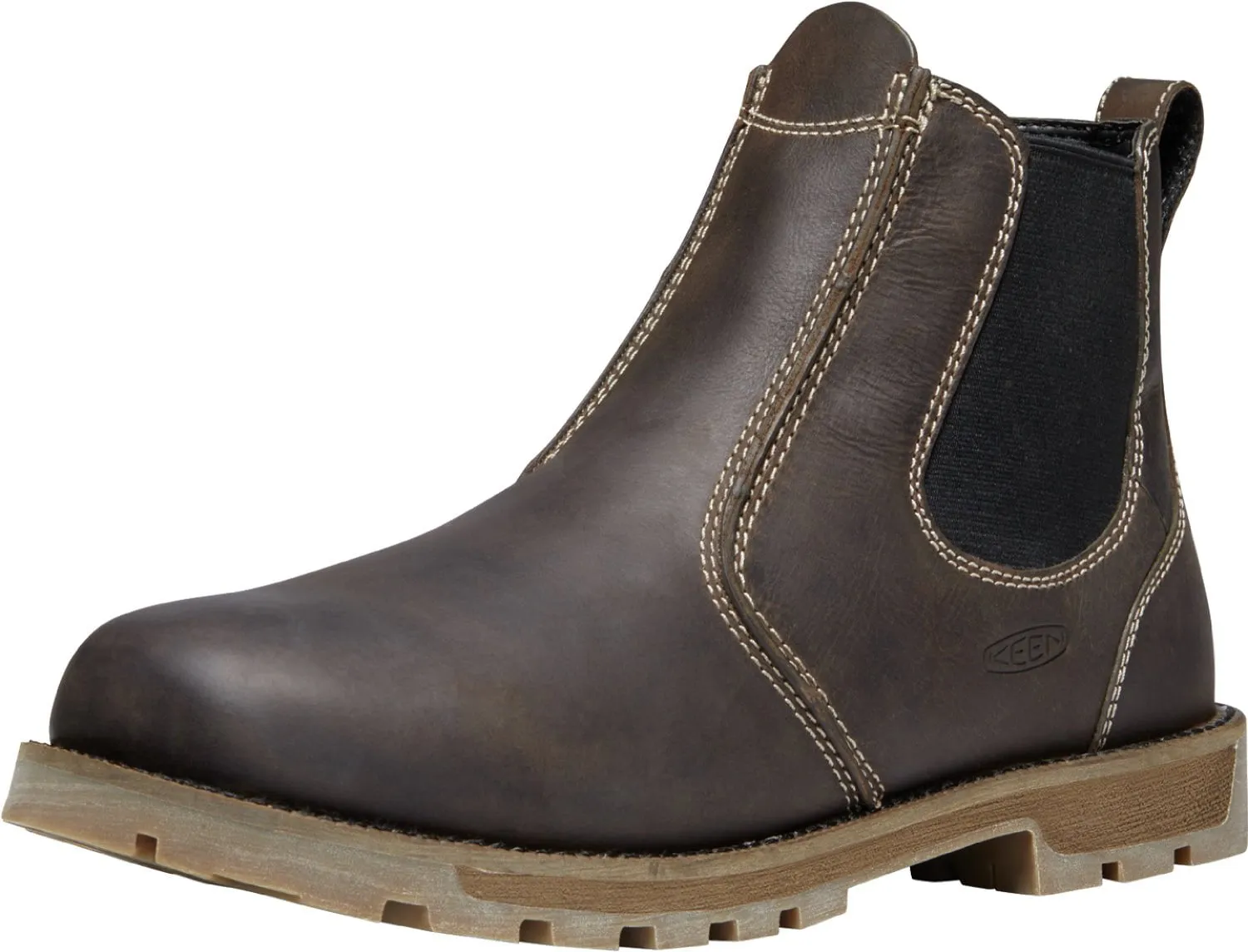 Keen Utility Mens Seattle Romeo Soft Toe Cascade Brown/Black Leather Work Boots