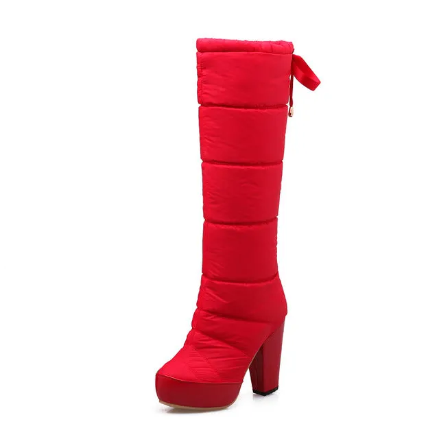 Knee High Boots Waterproof High Heels