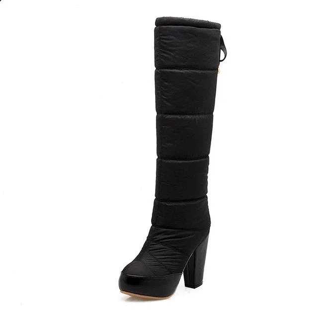 Knee High Boots Waterproof High Heels