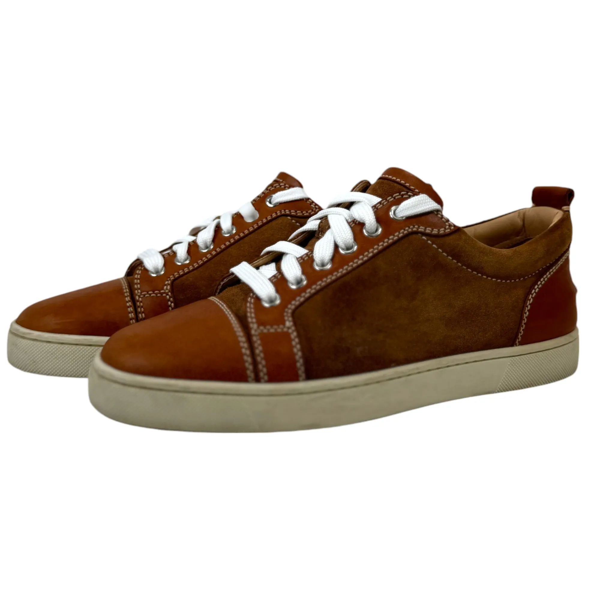 Men's Junior Suede Low Trainers Brown Size EU 40 / UK 6