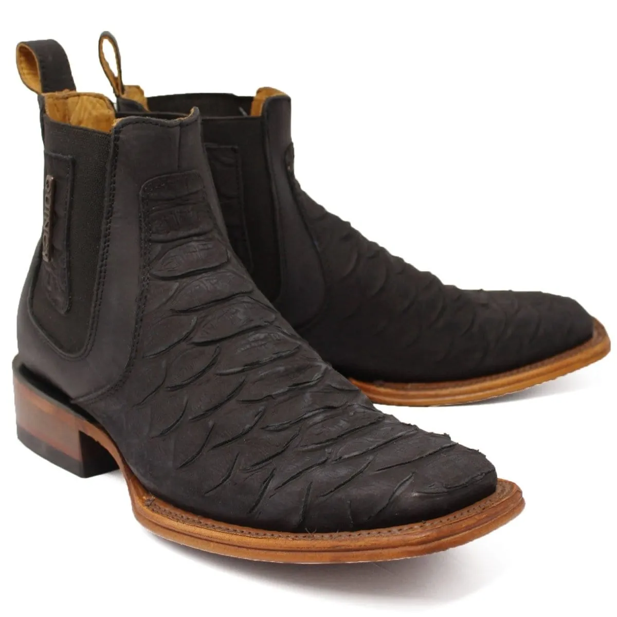 Men´s Quincy Square Toe Ankle Boots Python Print Q82B5705