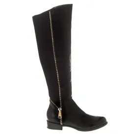 Montgomery Low Block Heel Knee High Half Zip Boot