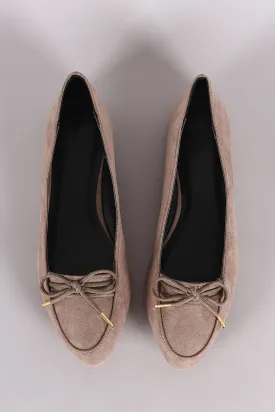 Qupid Almond Toe Bow Loafer Flats