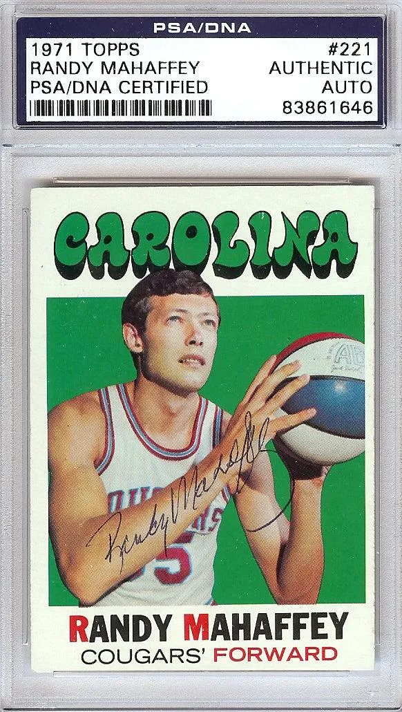 Randy Mahaffey Autographed 1971 Topps Card #221 Carolina Cougars PSA/DNA #83861646