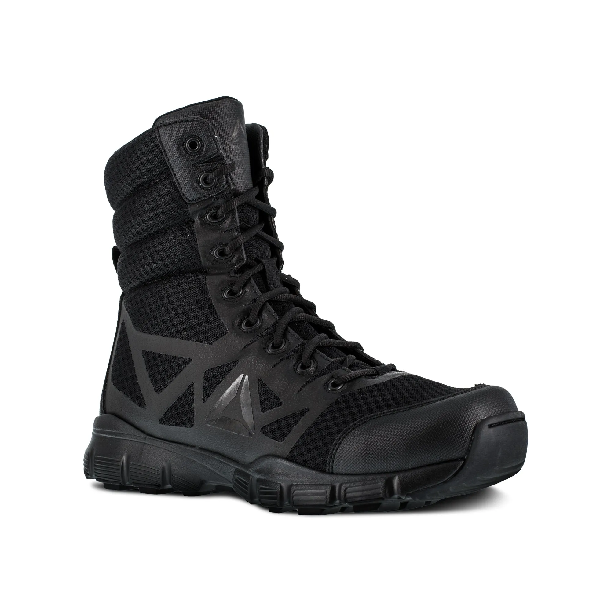 Reebok Mens Black Mesh Work Boots Dauntless Zip Hiker 8in