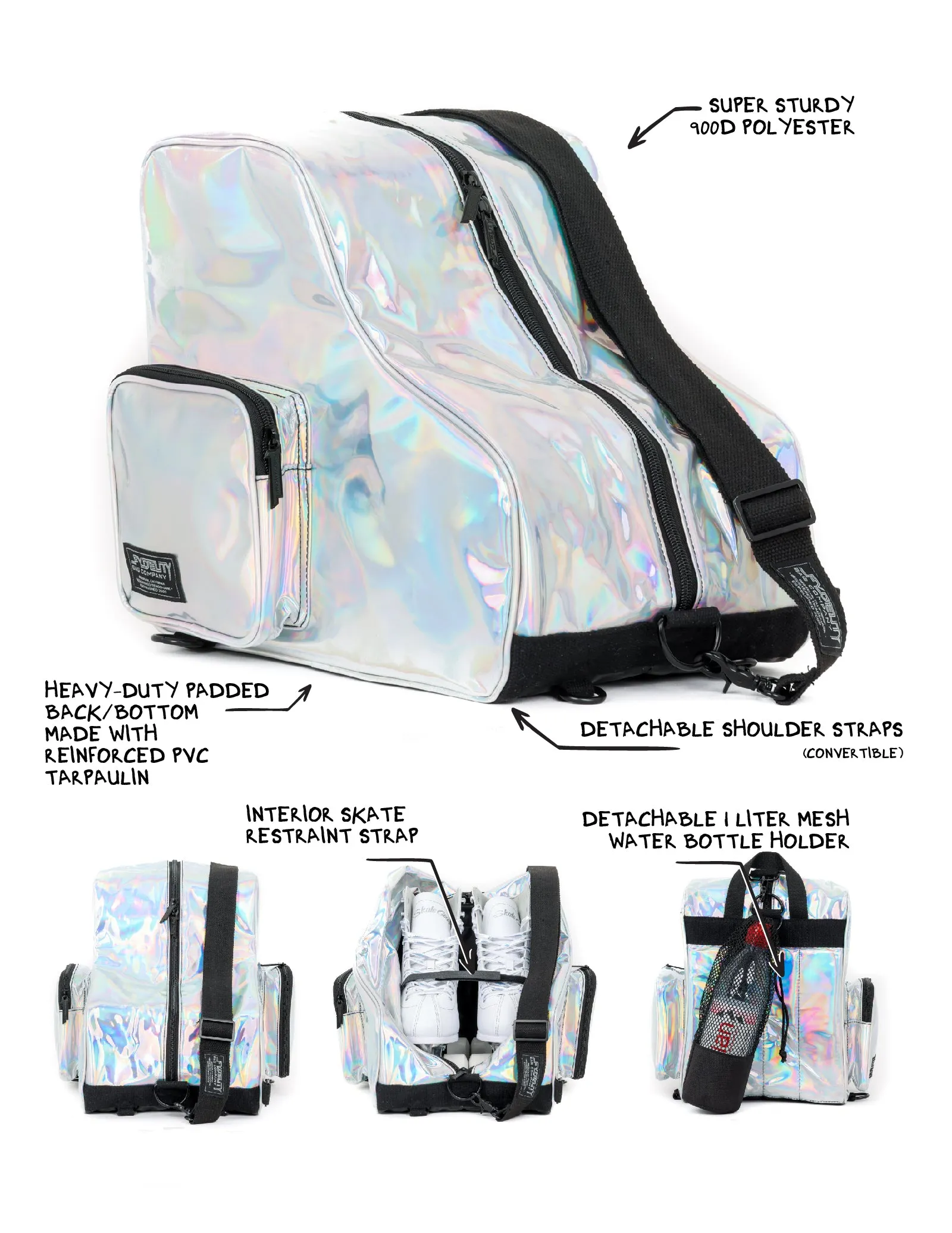 Roller Skate Backpack | Freewheelin' | Laser Silver