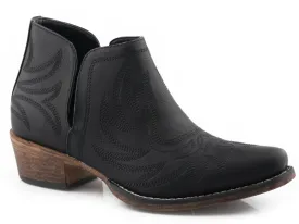 Roper Womens Ava Black Faux Leather Ankle Boots