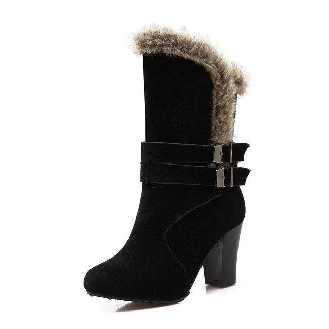 Snow boots add fur slip