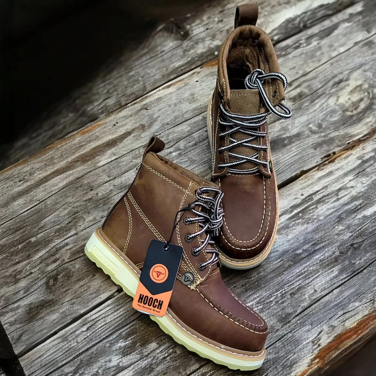 Tang Brown Moc Toe Work Boots