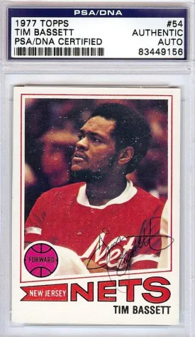 Tim Bassett Autographed 1977 Topps Card #54 New Jersey Nets PSA/DNA #83449156