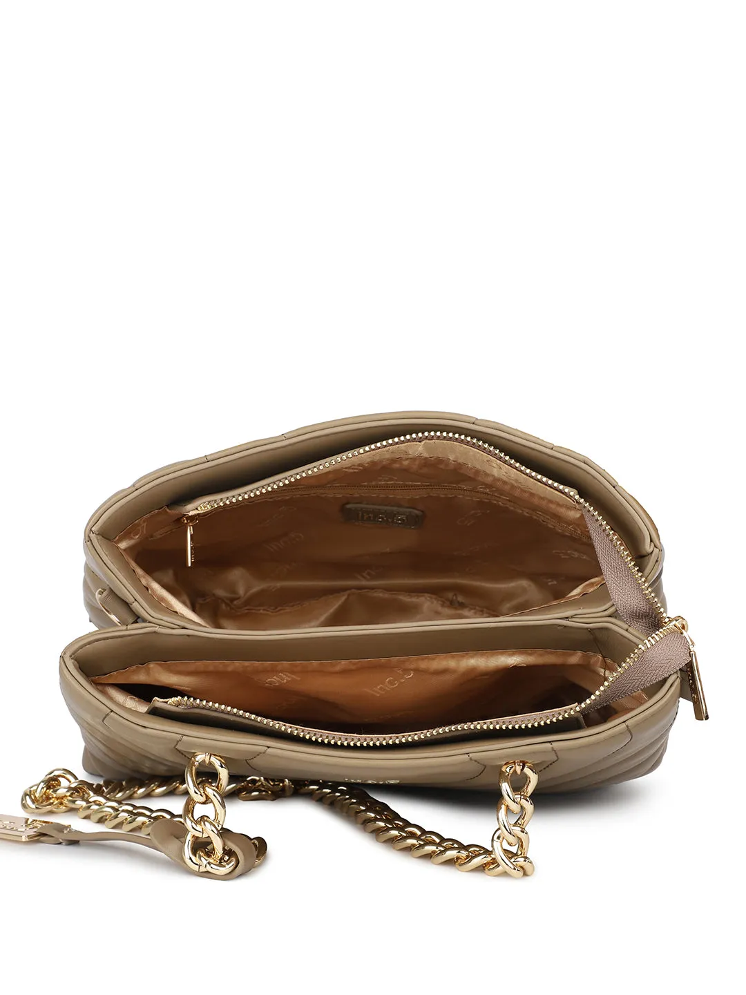 Women Khaki Quilted Shoulder Bag